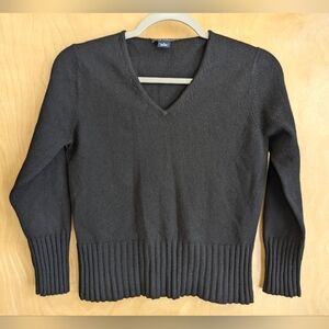 Vintage 90s 100% cashmere 2-ply pullover v-neck sweater - Small